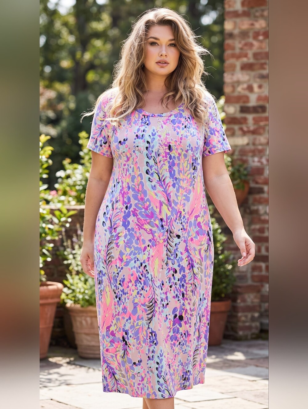 Sew In Love Multicolor Pastel Floral Print Dress - Pink, Purple & Aqua